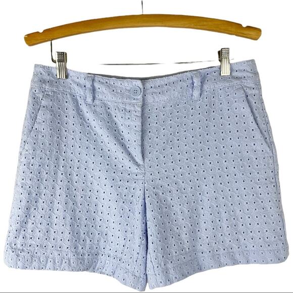 LOFT Pants - Loft purple periwinkle eyelet embroidered cottagecore romantic shorts 6